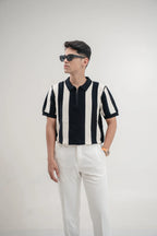 Monochrome Panel Zip Polo
