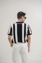 Monochrome Panel Zip Polo